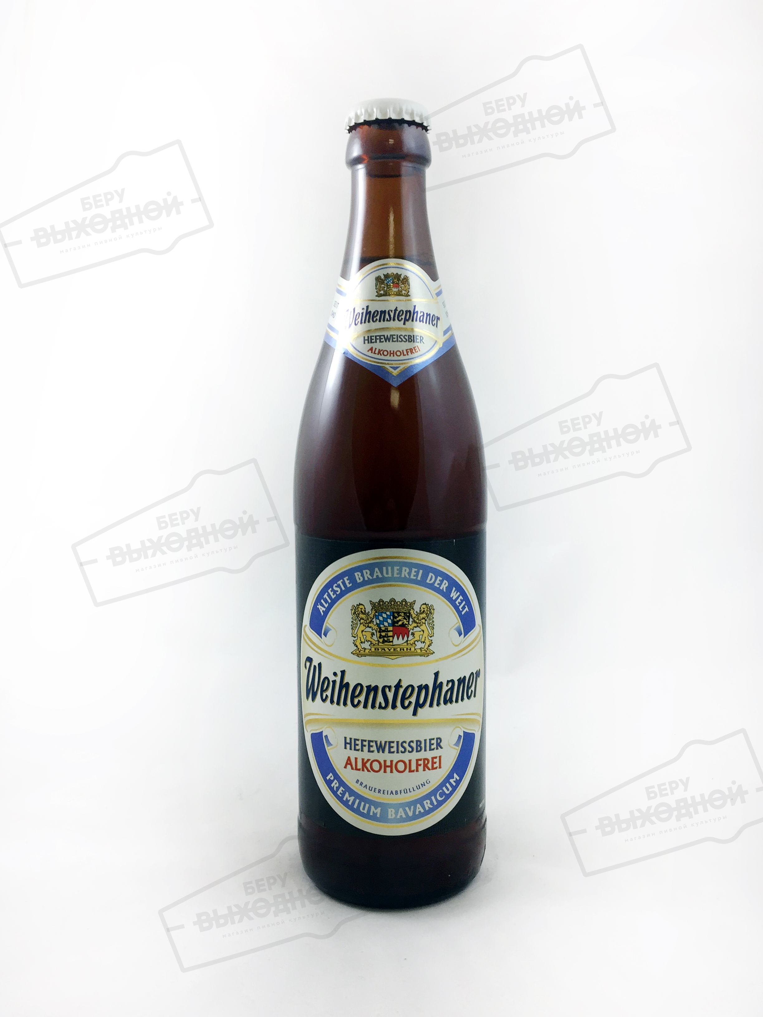 Weihenstephaner Hefeweissbier / Нефильтрованное пшеничное пиво безалкогольное 0,5 бут., б/а