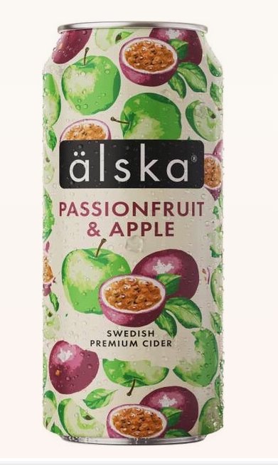 Сидр Alska Passionfruit Apple/Яблоко с маракуйей по-альски 0,44 бан.
