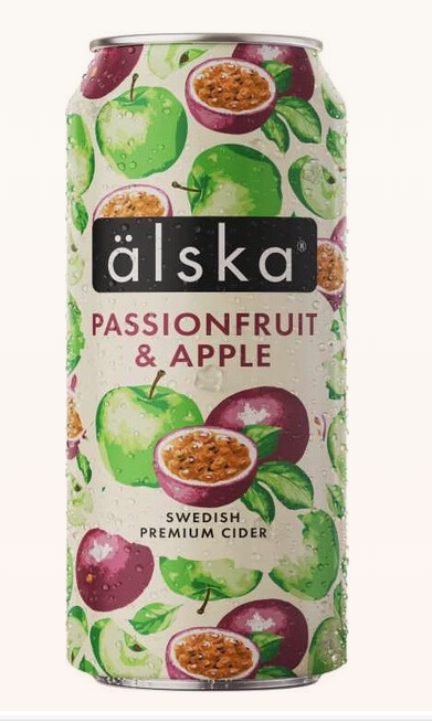 Сидр Alska Passionfruit Apple/Яблоко с маракуйей по-альски 0,44 бан.