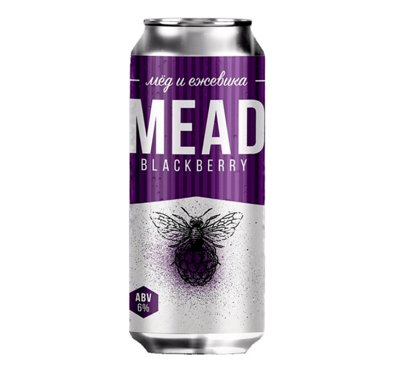 Мёд Steppe&Wind Blackberry Mead/ Ежевичная медовуха 0,45 бан.
